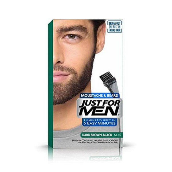 Just For Men M45 Moustache and Beard Facial Hair Colouring, Dark Brown Black
