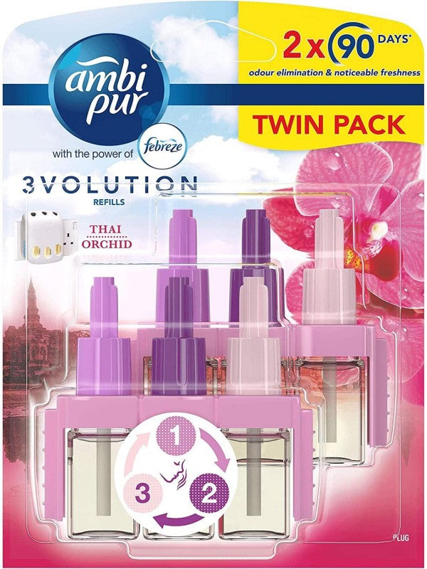 Ambi Pur 3Volution Plug In Air Freshener Refill Thai Orchid - 20ml Pack of 2